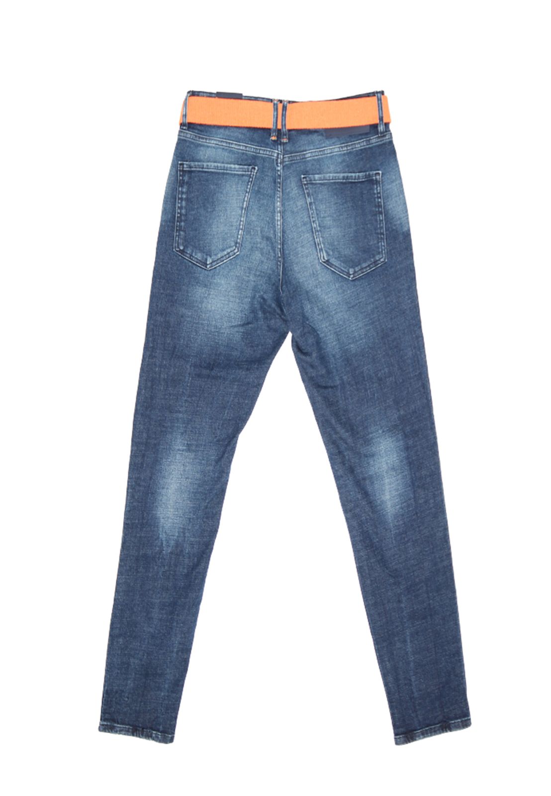 Gabbia Slim Leg Jeans – Washed & Destroyed Look mit Gürtel