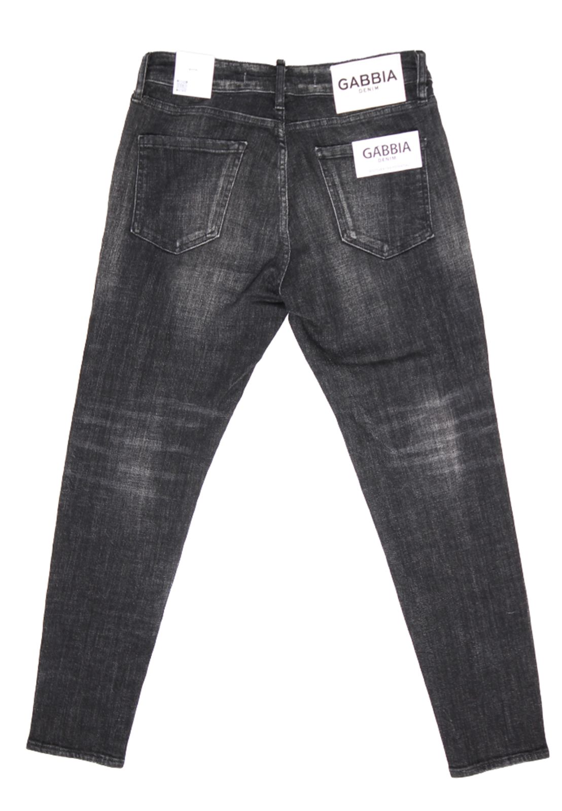 Gabbia Slim Leg Jeans – Washed & Destroyed Look mit Knopfleiste