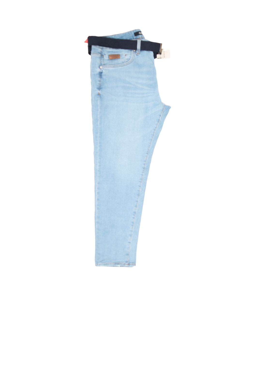 Gabbia Slim Leg Jeans – Light Wash mit dunkelblauem Gürtel