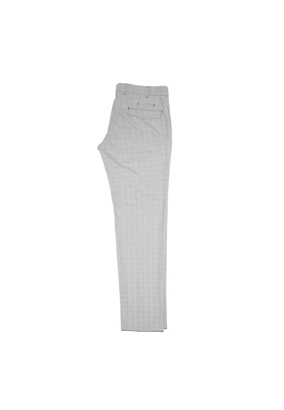 Anzug-Sommerhose – Grau kariert mit Bügelfalte