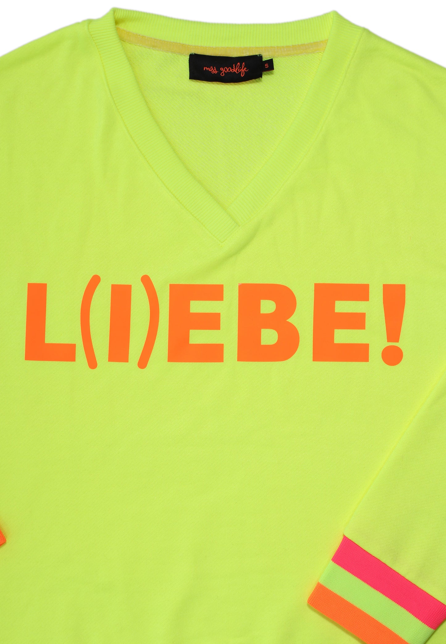 miss goodlife V-Neck Sweater „L(I)EBE!“