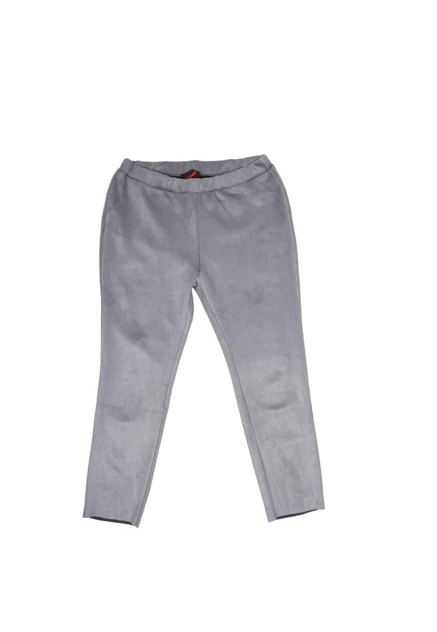Miss Goodlife Leggings – Wildlederoptik in Hellgrau-Silber