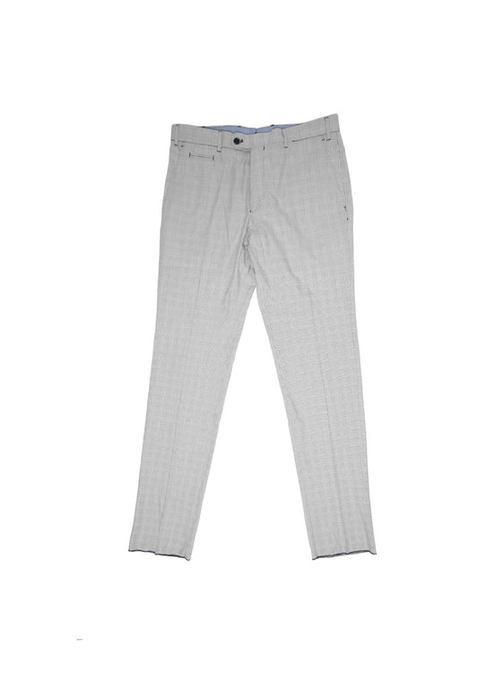 Anzug-Sommerhose – Grau kariert mit Bügelfalte
