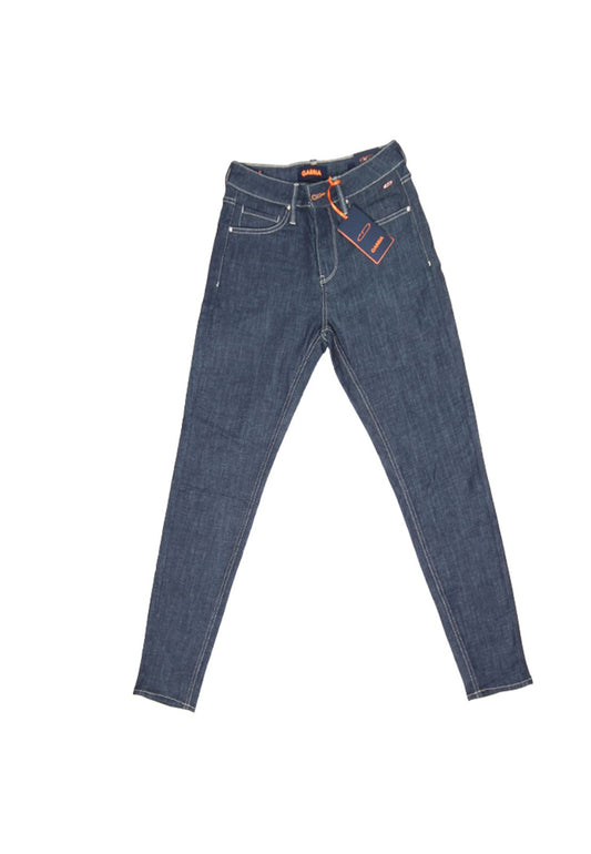 Gabbia Slim Leg Jeans – Dark Blue mit weißen Nähten