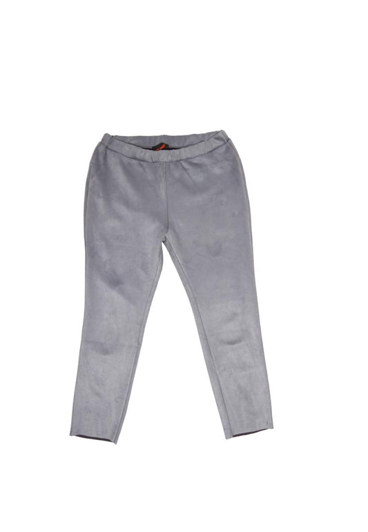 Miss Goodlife Leggings – Wildlederoptik in Hellgrau-Silber